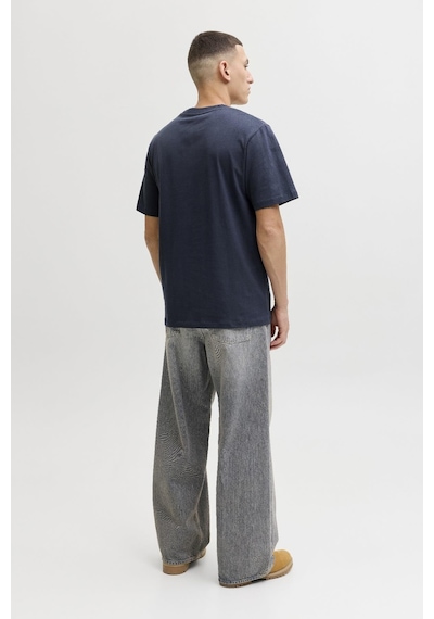 Jack & Jones Jcofusıon Dots Print Erkek Tişört Bisiklet Yaka Kısa Kollu Lacivert