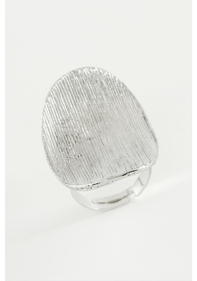 Oval - 739 - Metal Yüzük - Nazblsmm - Gümüş Rengi