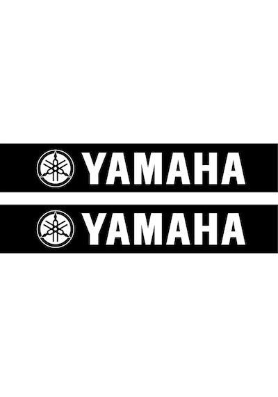 Yamaha Motorcu Boru Sticker Set Beyaz