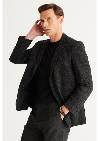 AC&Co / Altınyıldız Classics Comfort Fit Siyah - Gri Erkek Ceket 4a0424100040 Gri - Siyah AC&Co / Altınyıldız Classics Comfort Fit Siyah - Gri Erkek Ceket 4a0424100040 Gri - Siyah