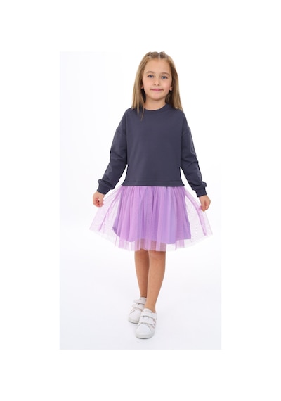 Toontoy Kız Çocuk Tüllü Elbise Lila