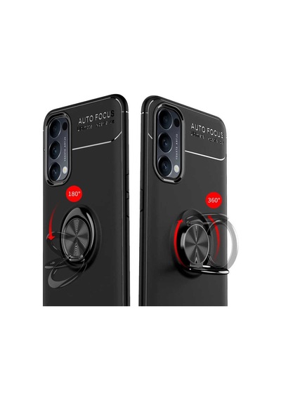 Oppo Reno 4 Kilif Lens Yüzüklü Tam Korumali Silikon Kapak 463563081