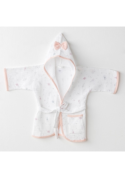 Bebek Bornoz Bathrobe Love Famıly Muslın 24 - 36 Ay