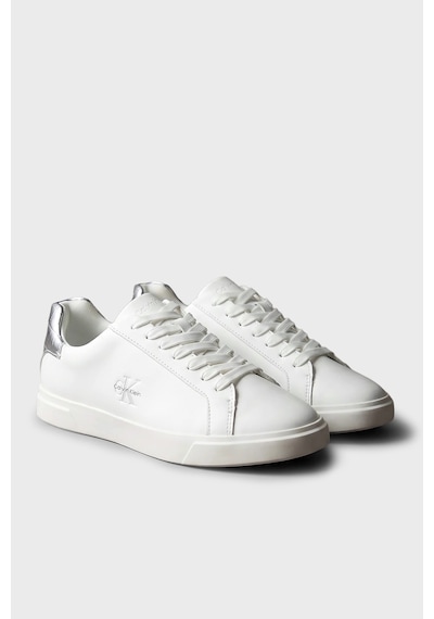 Calvin Klein Deri Logolu Sneaker Ayakkabı Hw0hw03312061 Kadın Ayakkabı Hw0hw03312 061 Beyaz-gümüş