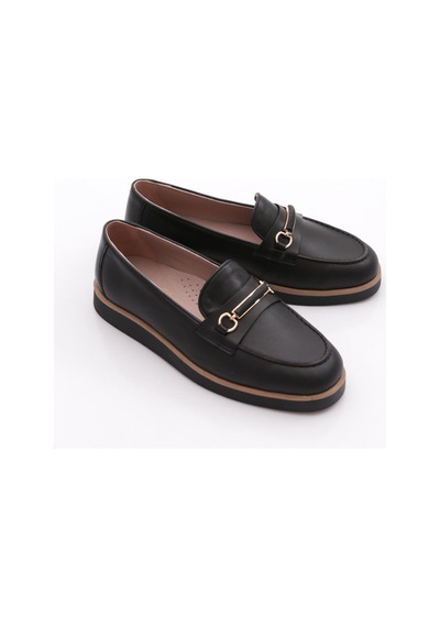 Dgn 410 Kadin Loafer Ayakkabi Siyah Napa