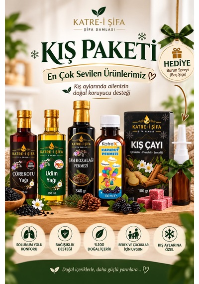 Katre-i Şifa Kış Paketi Doğal İçerikli Kış Destek Seti 5 Li Set + Hediye Burun Spreyi 1+