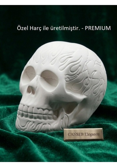10cm Alev Desenli Kuru Kafa Heykeli 36793760