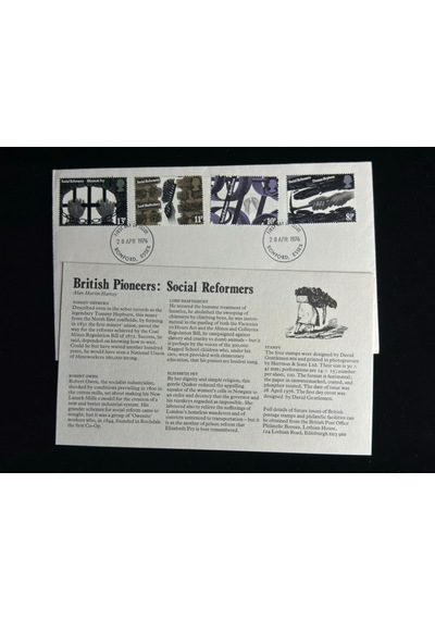 İngiltere Fdc 1976 British Pioneers Social Reformers İlk Gün Zarfı Tam Seri