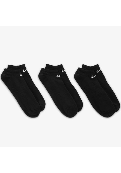 Nike Dri Fit Everyday Cotton Lightweight No Show 3 Pck Unisex Bileksiz Çorap 3 Çift Siyah Siyah