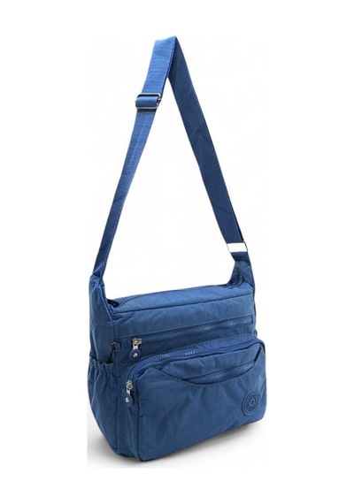 Baginn Kadın Postacı Çanta Çok Bölmeli Klinkır Yağmura Dayanıklı Kumaş Çapraz Askılı Omuz Çantası 30 20 Cm Mavi