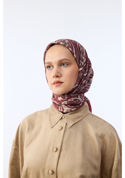 Mirsoy Scarf Zümra Desen Eşarp Bordo