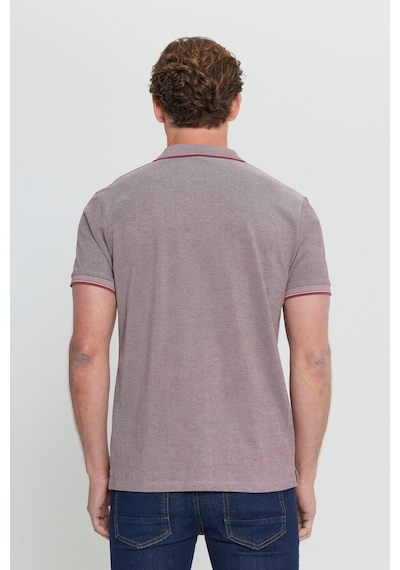 AC&Co / Altınyıldız Classics 4A4820200047BRDM Düğmeli Polo Yaka Cepsiz Slim Fit Erkek Tişört Bordo