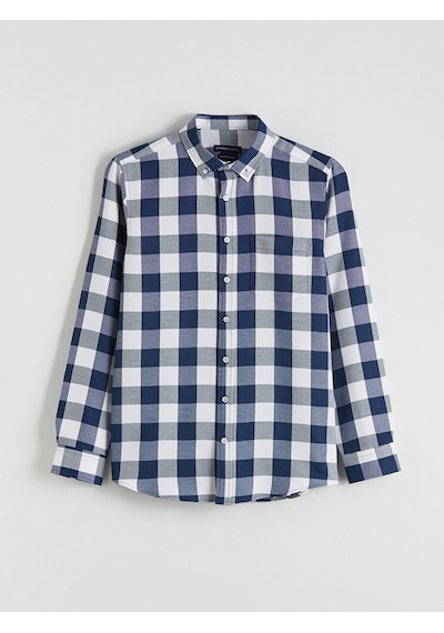 Lcwaıkıkı Classic Lacivert Regular Fit Ekose Erkek Gömlek