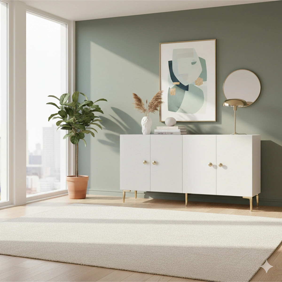 Ka1517bg Sımple150 Konsol, Kahve Köşesi, Tv Sehpası Beyaz-gold 150cm Beyaz