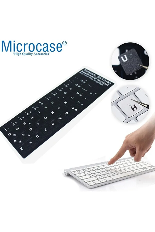 20 Adet Türkçe Q Klavye Sticker Notebook Pc Uyumlu Klavye Etiketi Silinmez Yapışkanlı Türkçe Harfler 1