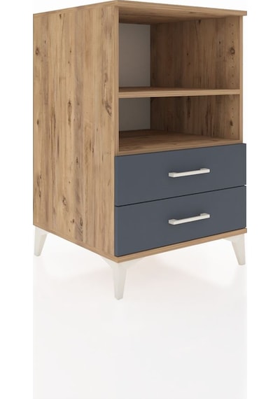 Kronos Komodin 2 Raflı 2 Çekmeceli 60x59x96 Çam-antrasit Çam