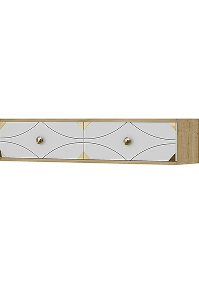 Tda1297dbg Alfa Dresuar , Antre Hol Rafı Safirmeşe-beyaz-gold 120cm