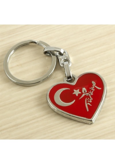 - 803 - Ay Yıldız Metal - Nazblsmm - Anahtarlık Kırmızı