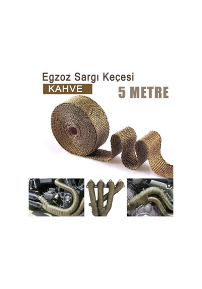 Egzoz Yanmaz Sargı Keçesi Egzoz Sargı Bandı Yanmaz Sargı Keçesi 5 Metre Kahverengi 816f8
