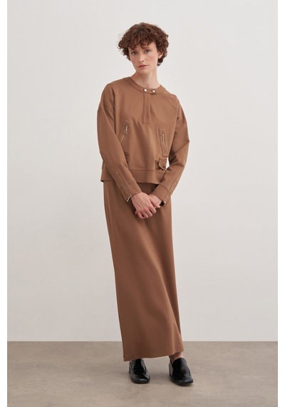 Aker 24aw01162111 Küçük Beden Etek 24aw01162111 038 Camel CAMEL
