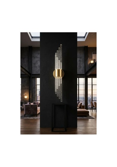 Matrix Melodi Led Duvar Apliği Modern Ve Şık Tasarım Aplik Gold Gövde Günışığı Led Gold Kasa Gün Işığı Led