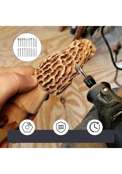 6590 Mini Ahşap Oyma Freze Uç Seti 20 Parça Sap: 3mm