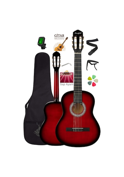 Campbell Ce-54rd 3/4 Klasik Gitar Kırmızı - Sap Ayarlı Full Set 7-14 Yaş - Cmp55rd