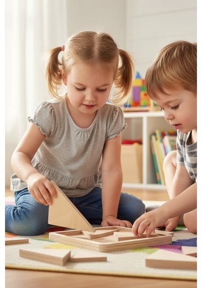 Ahşap Eğitici Kare Puzzle Model Yapboz
