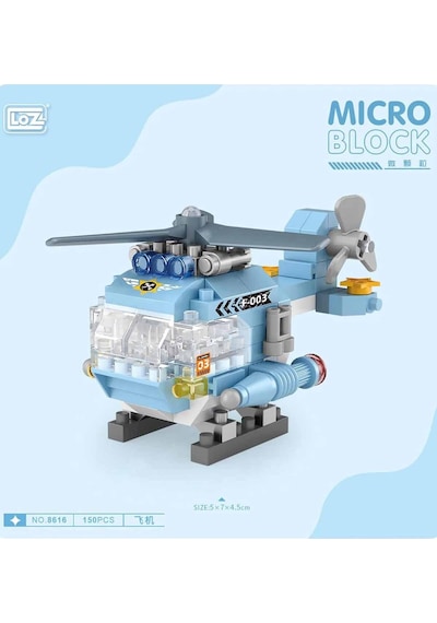 4 Adet Loz Helikopter 150 Parça Block Oyuncak-mini Poşet 8616