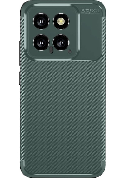 Xiaomi Mi 14t Uyumlu Kılıf Auto Focus Karbon Kapak - Koyu Yeşil