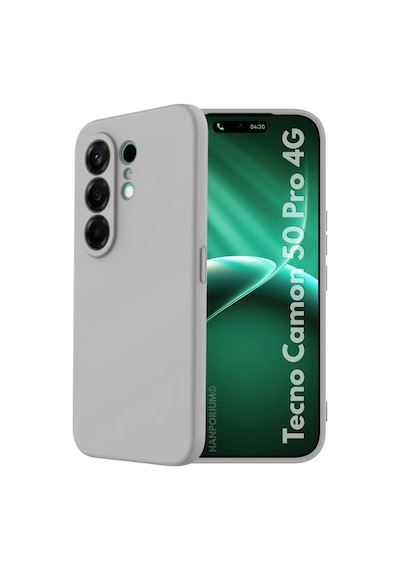 Tecno Camon 50 Pro 4g Uyumlu Silikon Kılıf Pastel Renk Tonu Kamera Korumalı Esnek Kapak Gri