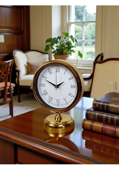 Büro Ev Ofis Hediyesi İçin 25x20cm Golden Metal Edge Masa Saati Diğer
