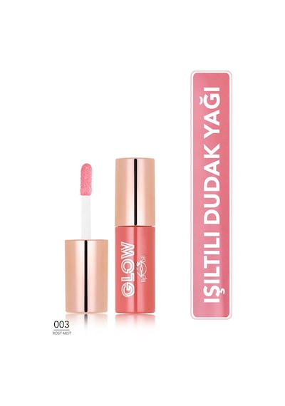 Flormar Glow Lip Oil Nemlendirici Etkili & Işıltılı Bitişli Renkli Dudak Yağı 003 Rosy Mist