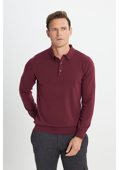 AC&Co / Altınyıldız Classics Erkek Bordo Standart Fit Normal Kesim Polo Yaka Pamuklu Triko Kazak Bordo AC&Co / Altınyıldız Classics Erkek Bordo Standart Fit Normal Kesim Polo Yaka Pamuklu Triko Kazak Bordo