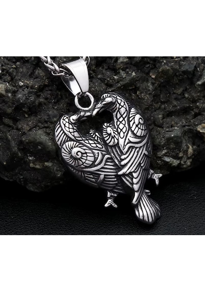 Viking Mitoloji Hafıza Ve Zeka Simgesi Raven Kuzgun Kolye Gümüş Viking Mitoloji Hafıza Ve Zeka Simgesi Raven Kuzgun Kolye Gümüş