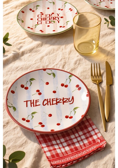 Keramika Cherry Ege Pasta Tabağı 20 Cm 4 Adet 23950-51 Çok Renkli