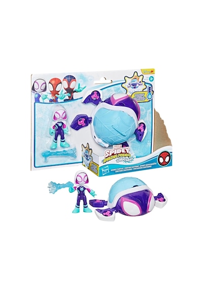 Hasbro Marvel Spidey and His Amazing Friends Ghost-Spider & Ghost Turtle Figür Seti (Water Webs Serisi)