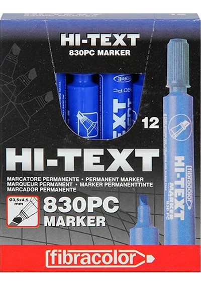 Hı-Text 830 Pc Kesik Uçlu Mavi Permanent Koli Kalemi 12 Adet