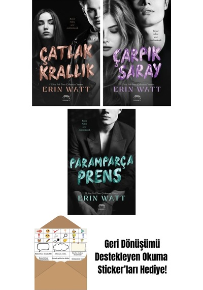 Düşmüş Vâris Royal Serisi 5. Kitap + Lekeli Taç Royal Serisi 4. Kitap + Çarpık Saray Royal Serisi 3. Kitap