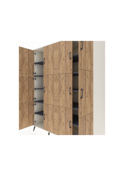 Kronos Gardrop 10 Raflı 12 Kapaklı 176x59x221 Aytaşı-çam/antrasit Çam/antrasit Kronos Gardrop 10 Raflı 12 Kapaklı 176x59x221 Aytaşı-çam/antrasit Çam/antrasit