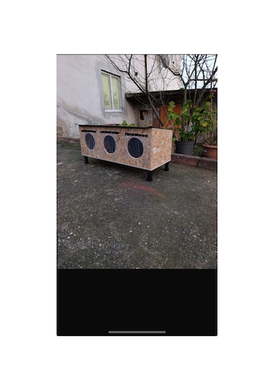 Kedi Evi Kedi Yuvası Özel Üretim Sokak Kedileri İçin 90x40x40 Cm 3 Bölmeli Şilte Çatılı Yalıtımlı