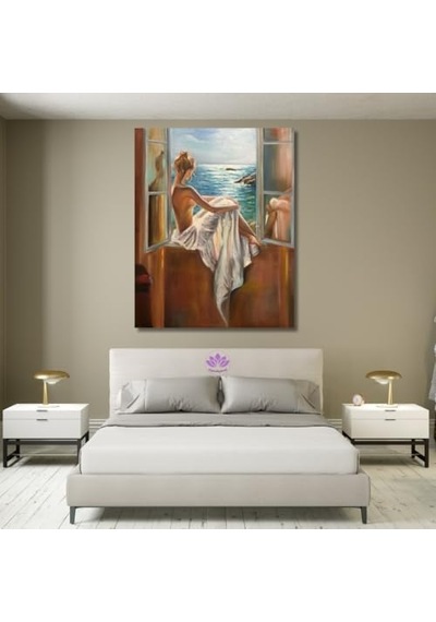 Renkli Baskılı Sayılarla Boyama Hobi Seti Çerçeveli 40x50 Cm: Pencereden Bakış