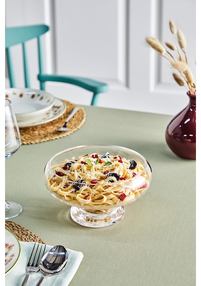 Selen Concept Ay Model Ayaklı El Yapımı Cam Salata Ve Sunum Kasesi Şeffaf