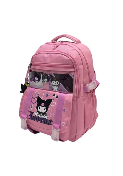 Ortopedik Aksesuarlı Kuromi Kız Çocuk Okul Sırt Çantası Termal Beslenme Ve Kalemlikli Set Pembe