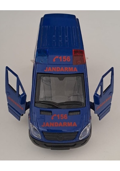 Can Oyuncak - Metal Işıklı Sesli Jandarma Arabası 5,5 Cm X 14 Cm