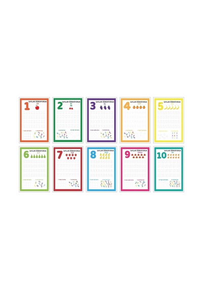 Sayıları Öğreniyorum Eğitici Matematik Etiketleri 1-10' Kadar 10x15 Cm