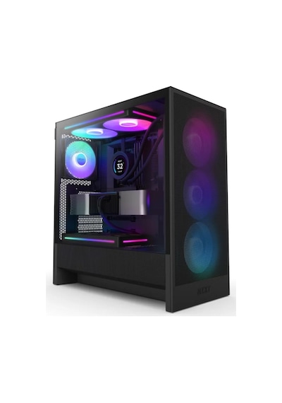Nzxt H5 Flow RGB 2024 CC-H52FB-R1 F360 Rgb Fanlı Atx Bilgisayar Kasası - Siyah