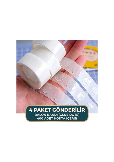 Bakgelal Şeffaf Balon Yapıştırma Bandı 4lü Set - Doğum Günü Ve Parti Süsleme Çift Taraflı Yapıştırıcı - 9052448825296 0  -  99