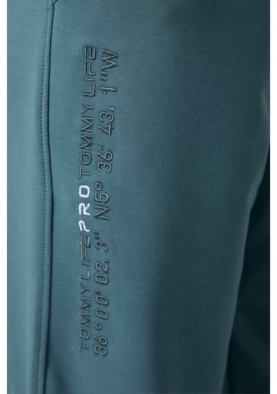 Tommy Life Orman Yeşili Kapüşonlu Kanguru Cep Oversize Lastik Paça Kadın Eşofman Takımı - 95288 Yeşil