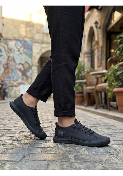 Ba0248 Boa Siyah Esnek Bağcıklı Ultra Hafif Nefes Alan Sneaker Ayakkabı